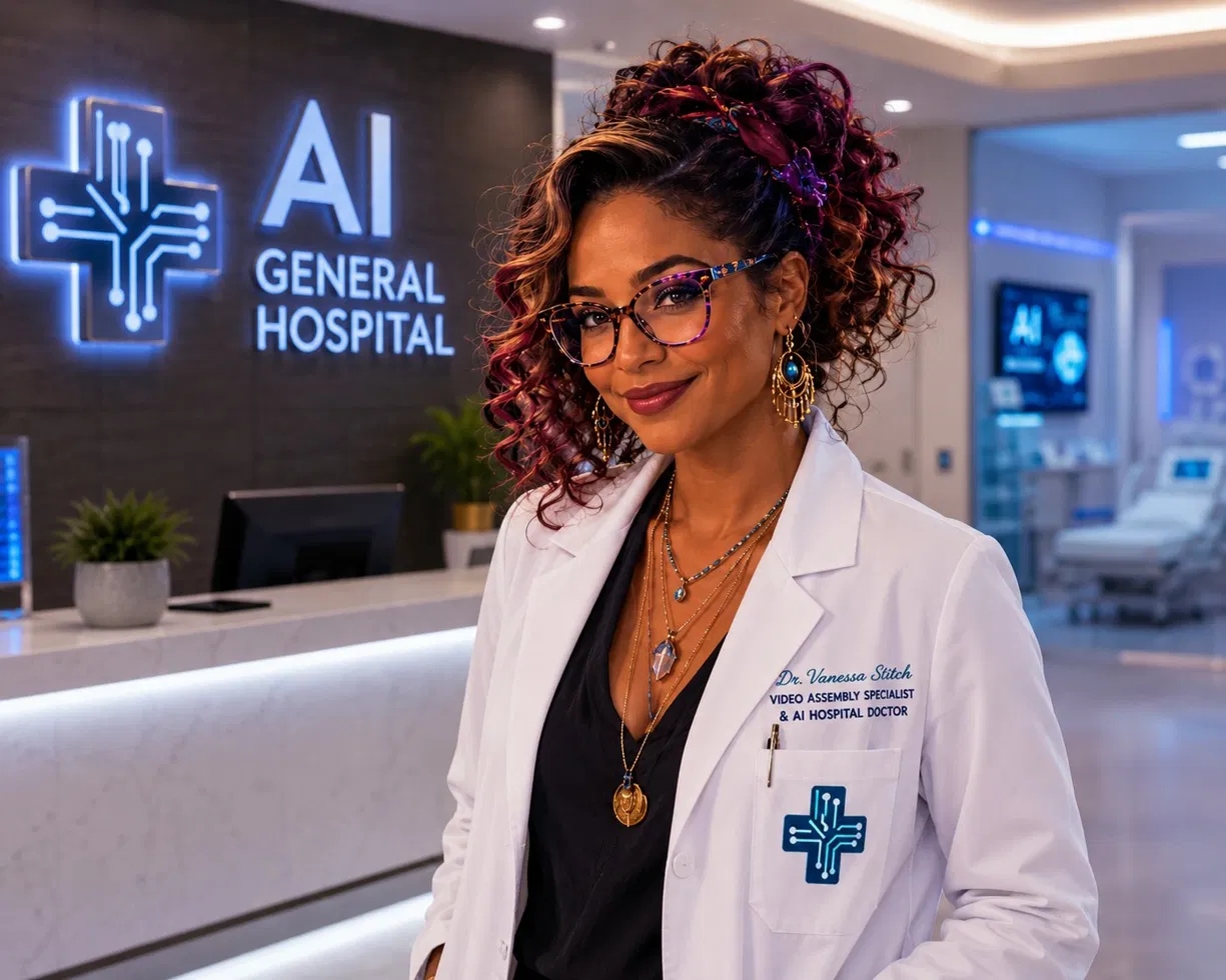 Dr. Vanessa Stitch in the AI General Hospital lobby